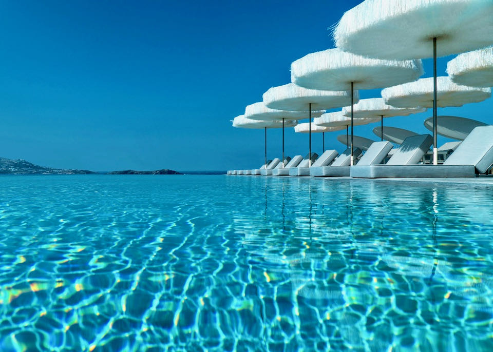 Infinity pool at Mykonos Riviera in Tourlos, Mykonos