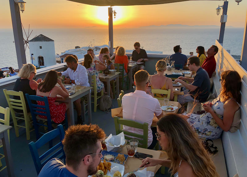 Best sunset view restaurant in Oia.