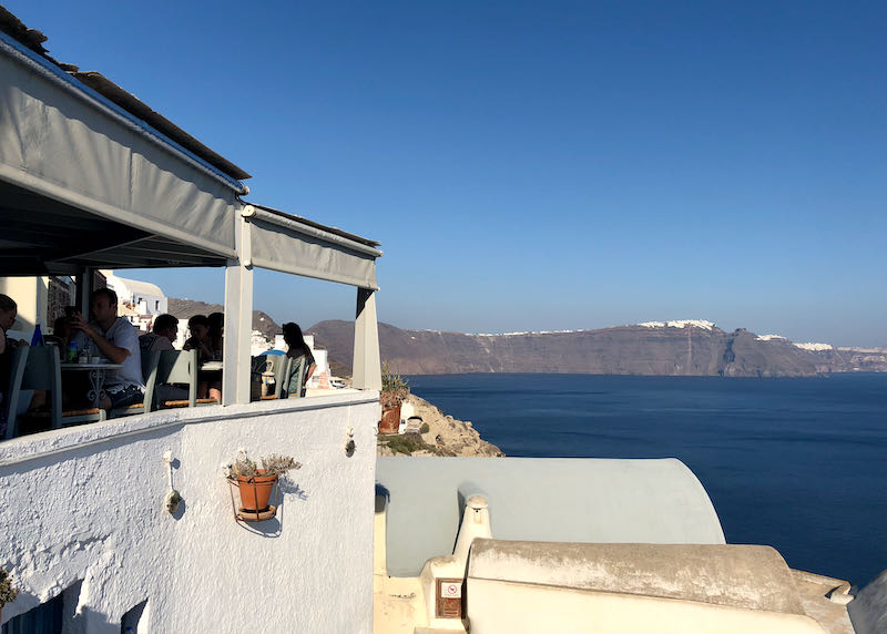 Best cafe view of Oia caldera.