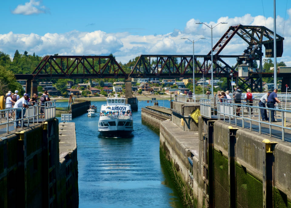 Sightseeing boat tour of Seattle and Puget Sound.