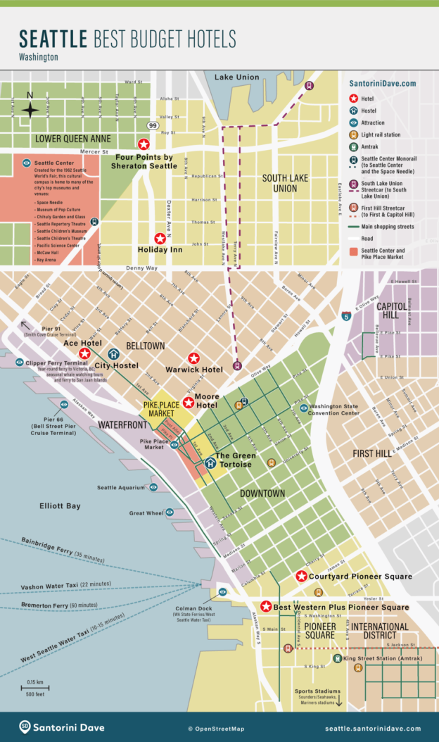 Maps of Seattle - Downtown, Belltown, Cruise Port & Pike Place Market