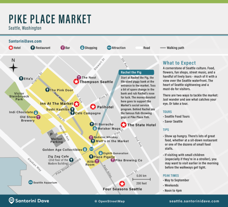 Maps of Seattle - Downtown, Belltown, Cruise Port & Pike Place Market