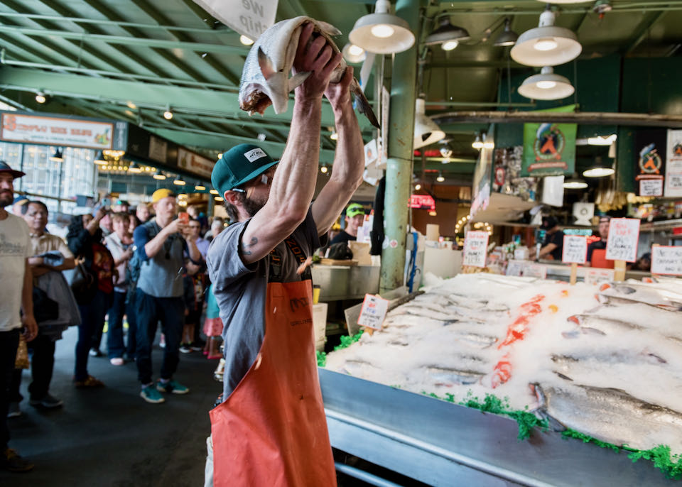Walking tour of Pike Place Market in Seattle.