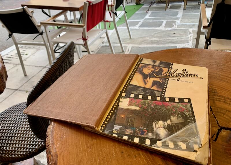 Melina Mercouri Cafe menu