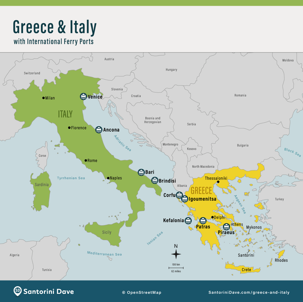 Places to go in Greece and Italy.