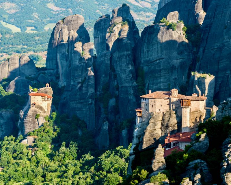 Meteora monasteries in Mainland Greece.