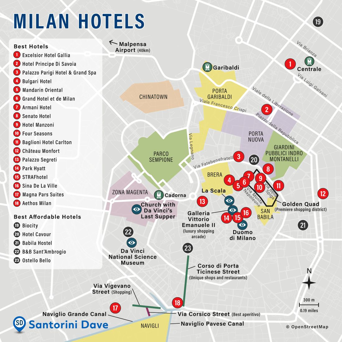 MILAN HOTEL MAP Best Places To Stay
