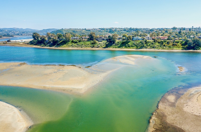 View over the lagoon in Carlsbad, North San Diego County