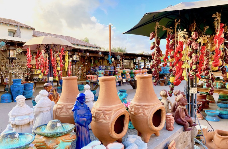 Pottery and sculptures for sale in Old Town, San Diego