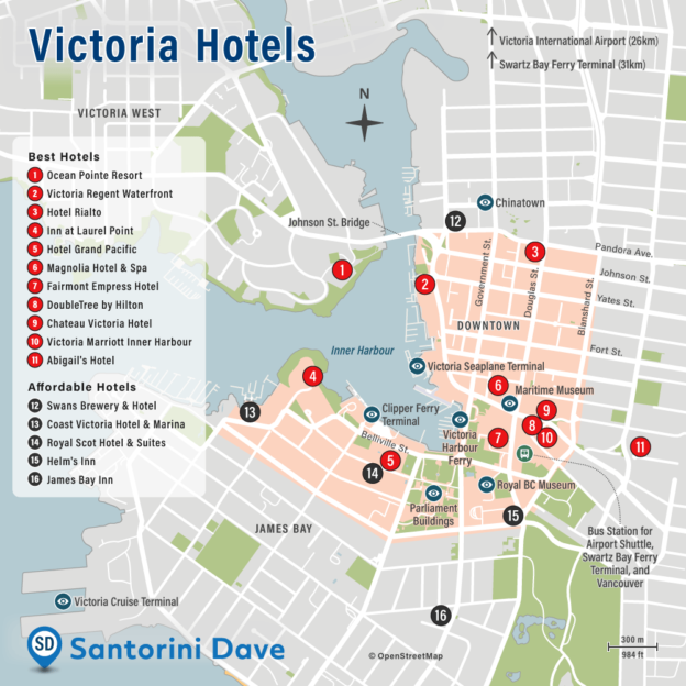 VICTORIA HOTEL MAP - Best Areas, Neighborhoods, & Places to Stay