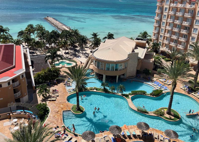Aruba family beach hotel with pool.