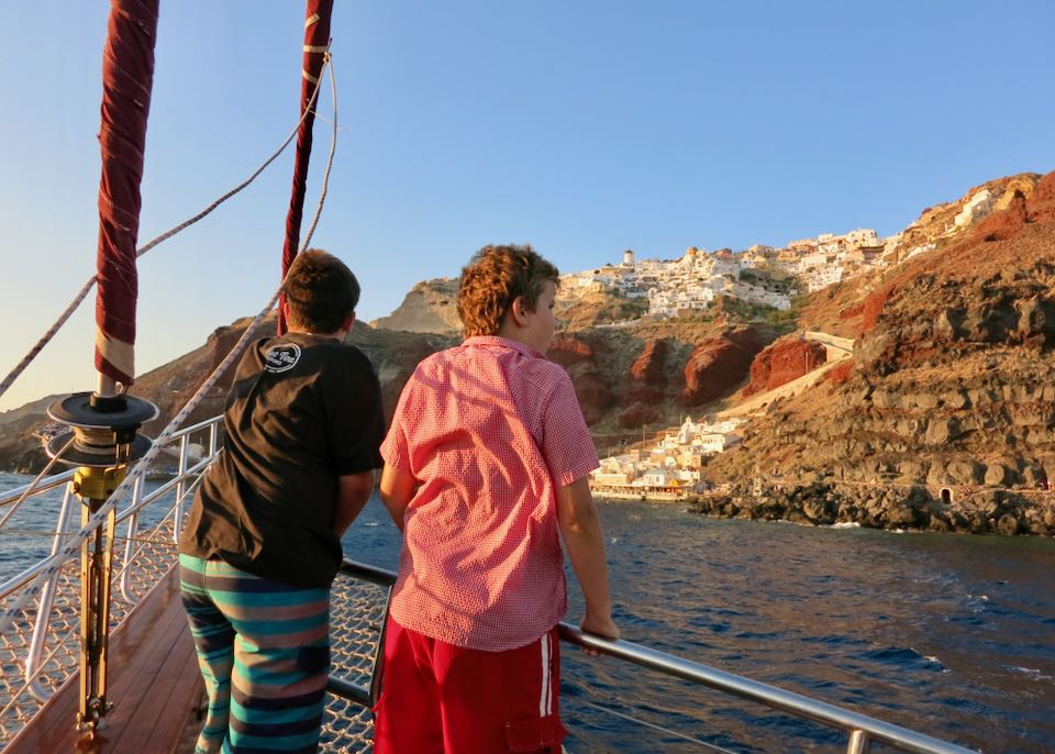 Teens on the Greek island of Santorini.