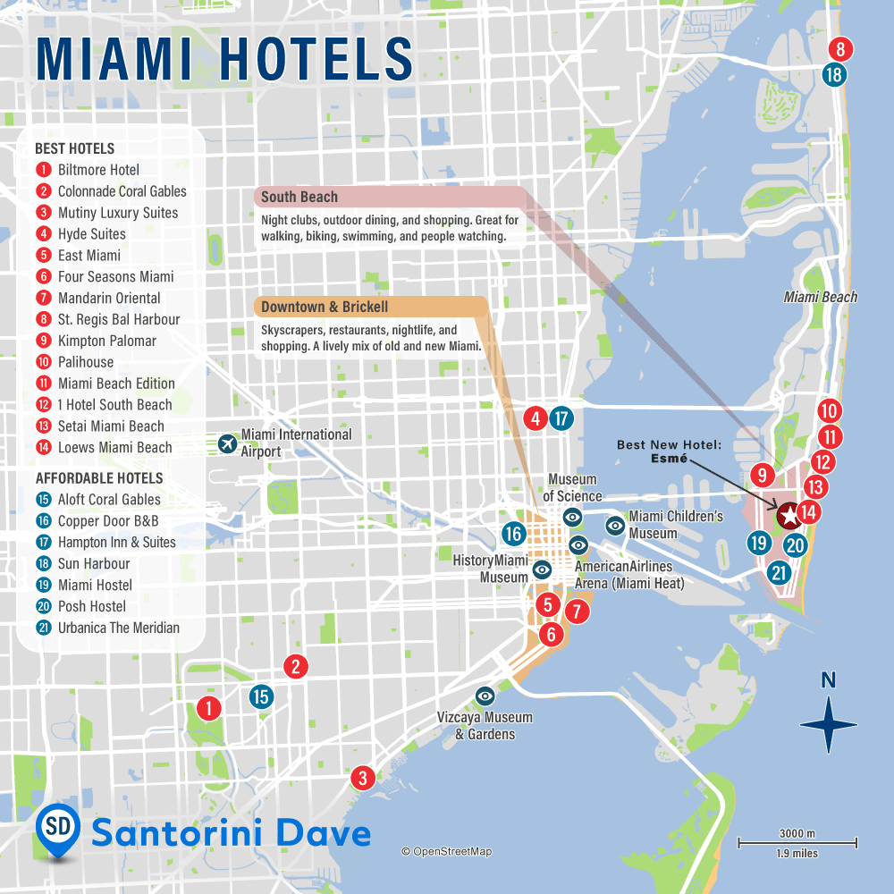 Map of Miami Hotels and Neighborhoods