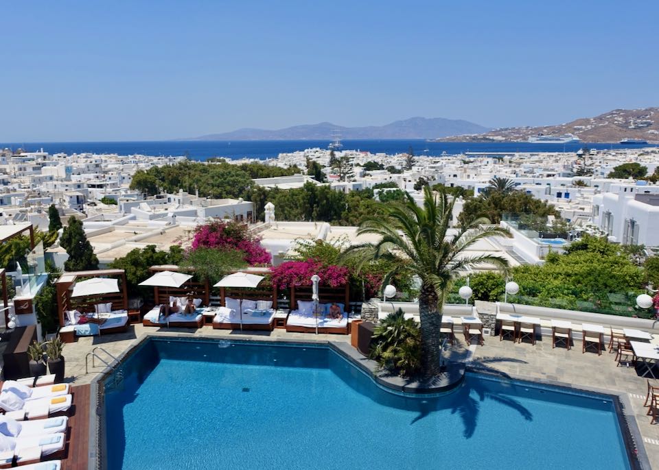 View of Mykonos Town from Hotel Belvedere.