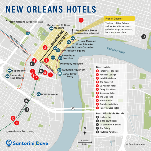 NEW ORLEANS HOTEL MAP - Best Areas, Neighborhoods, & Places to Stay