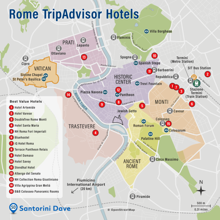 ROME HOTEL MAP - Best Areas, Neighborhoods, & Places to Stay