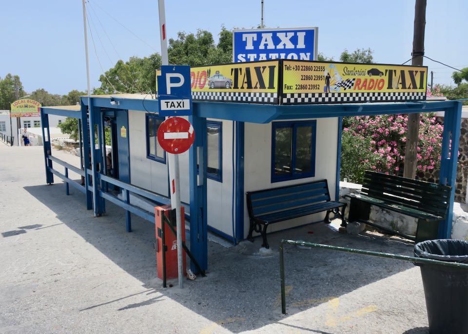 Santorini taxi stand in Fira.