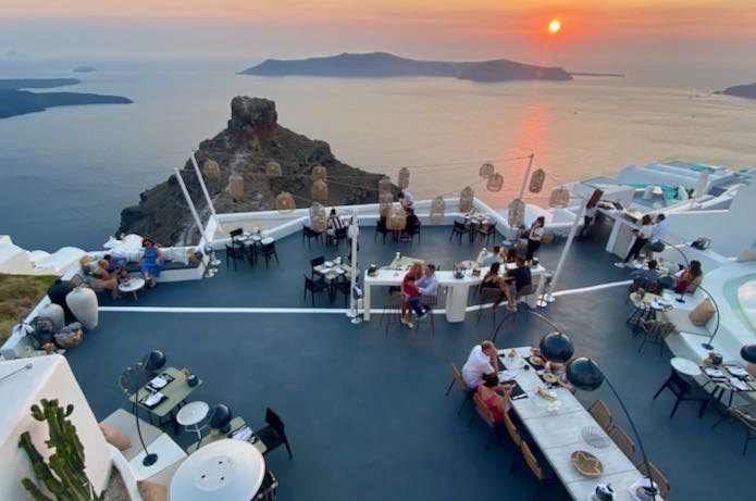 Santorini hotel with best sunset view.