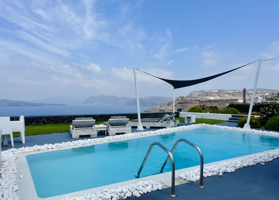 Review of Santorini Princess Presidential Suites in Santorini, Greece.