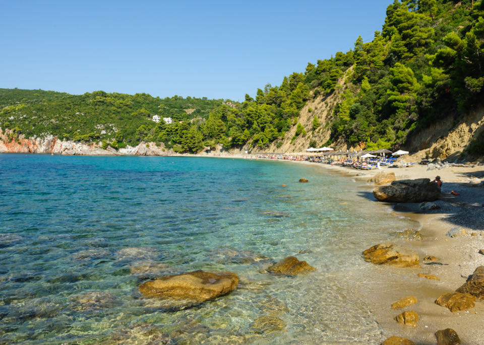 Best beach and beach resort in Skopelos, Greece.