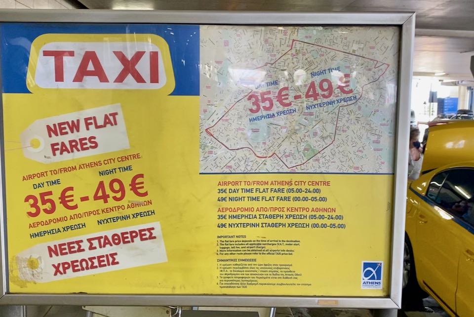 Taxis at Athens Airport.