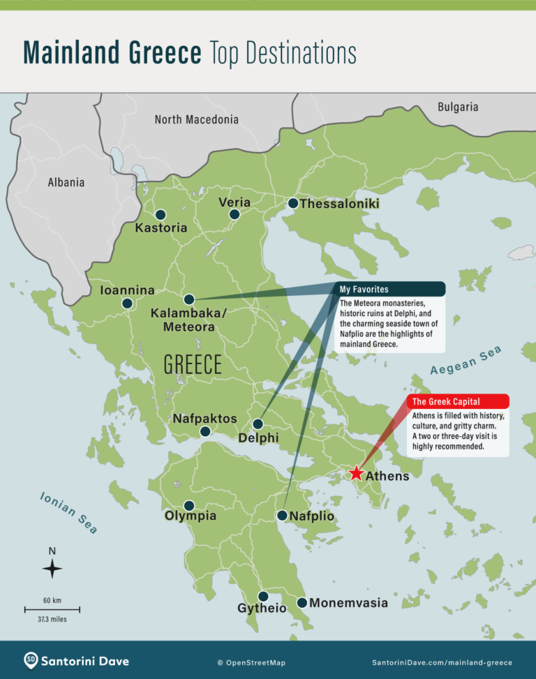 Greece Greek Islands The 2024 Travel Guide   Best Places Mainland Greece Map 768x973 