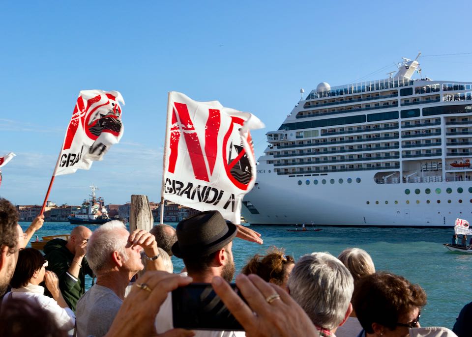 Protest against cruise ships in Europe.