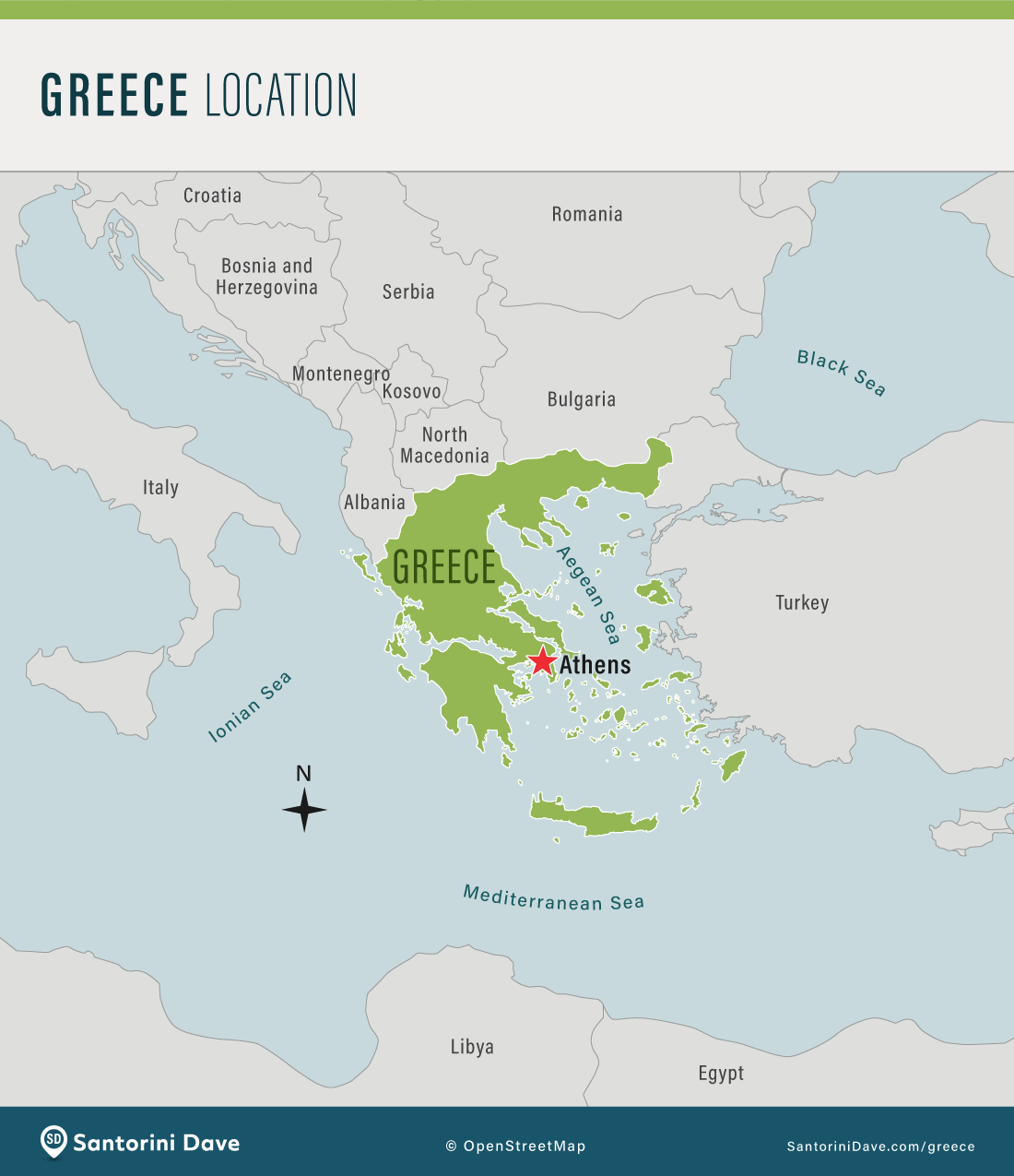 Map showing the location of Greece within Europe