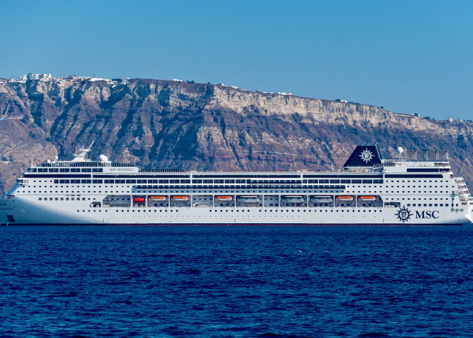 MSC cruise to Santorini.