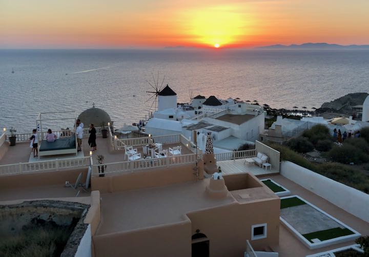 Watching the sunset from Oia, Santorini.
