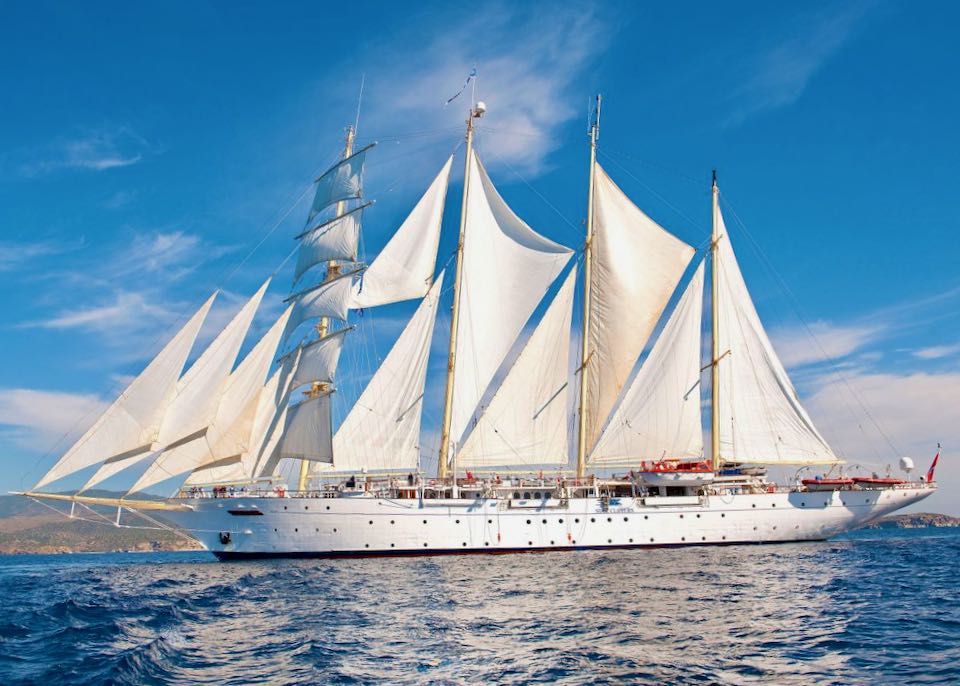 Star Clipper cruises to Santorini.