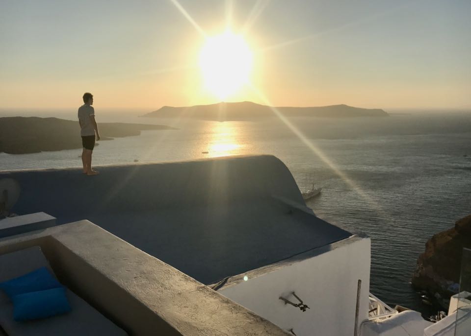 Sunset view from Santorini.