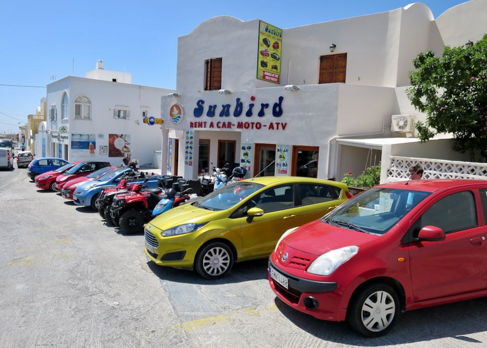 A car-hire company in Santorini.