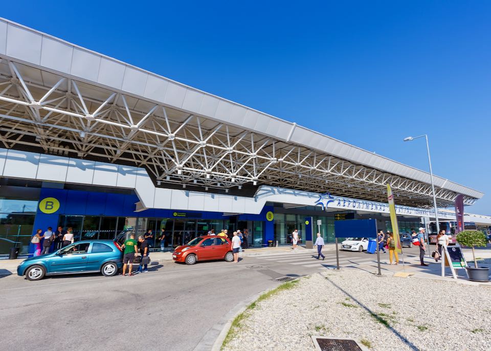 Rental cars at Corfu airport.
