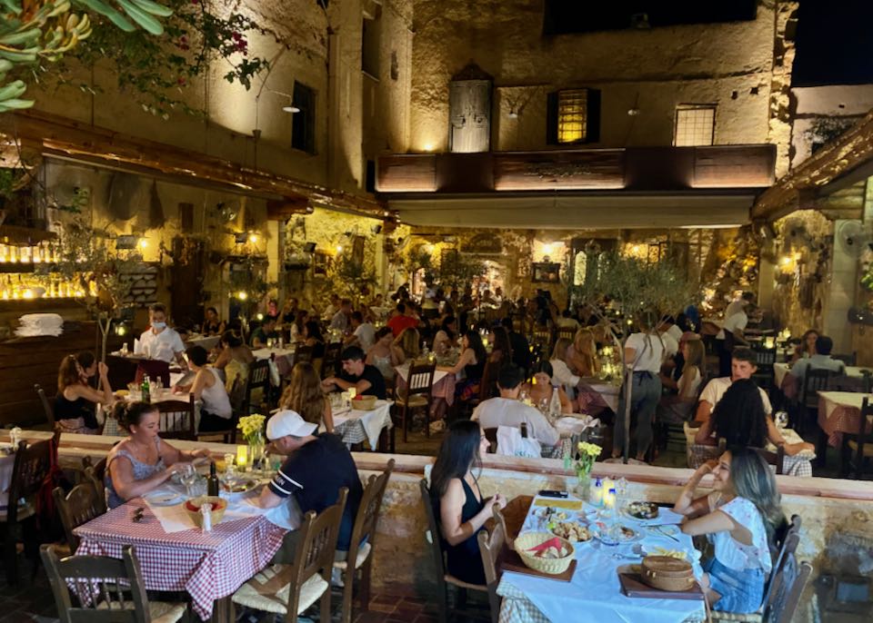 Restaurant bar in Chania, Crete.