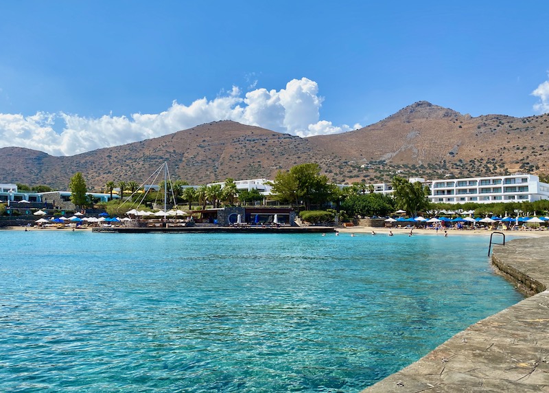 Beach and F Restaurant at Elounda Bay Palace in Elounda, Crete
