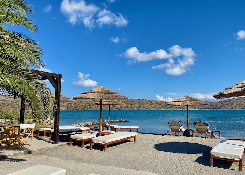 Beach club at Elounda Gulf Villas and Suites in Elounda, Crete