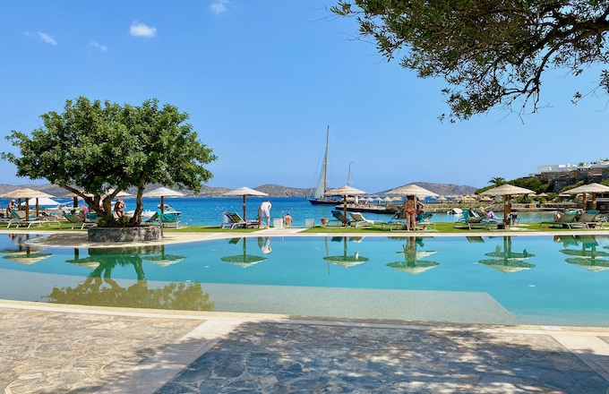 Beachside pool at Porto Elounda Golf and Spa Resort in Elounda, Crete