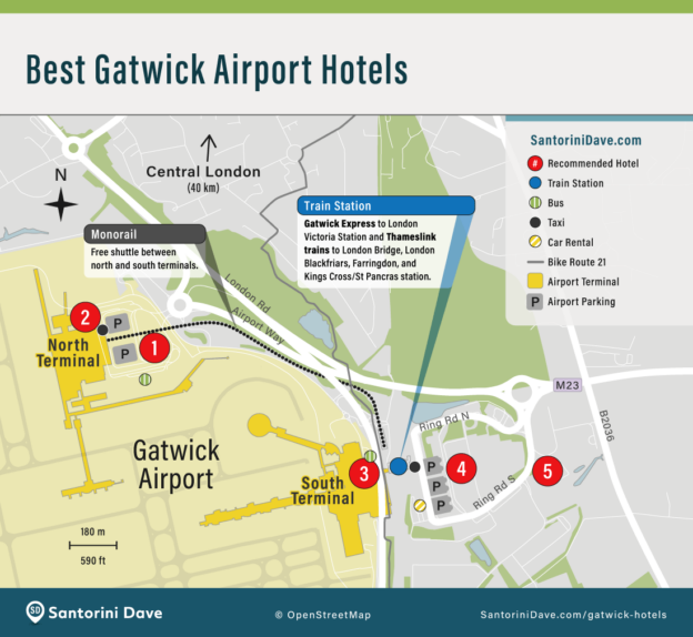 5 BEST HOTELS near GATWICK LONDON AIRPORT