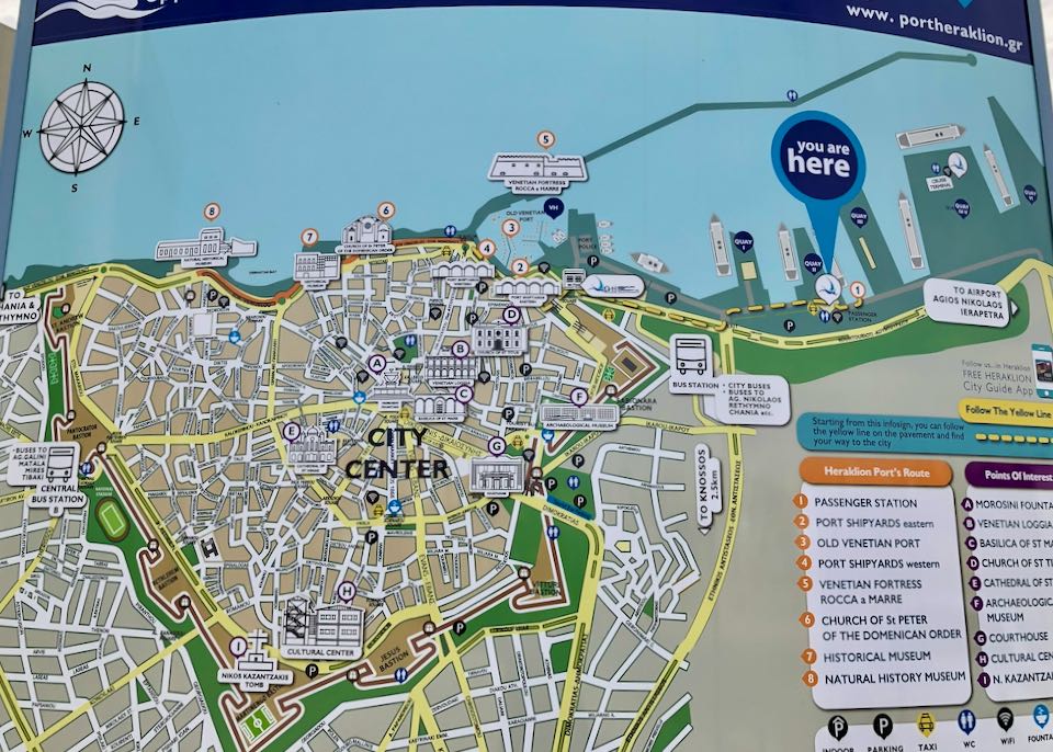 Map of Heraklion Ferry Port.
