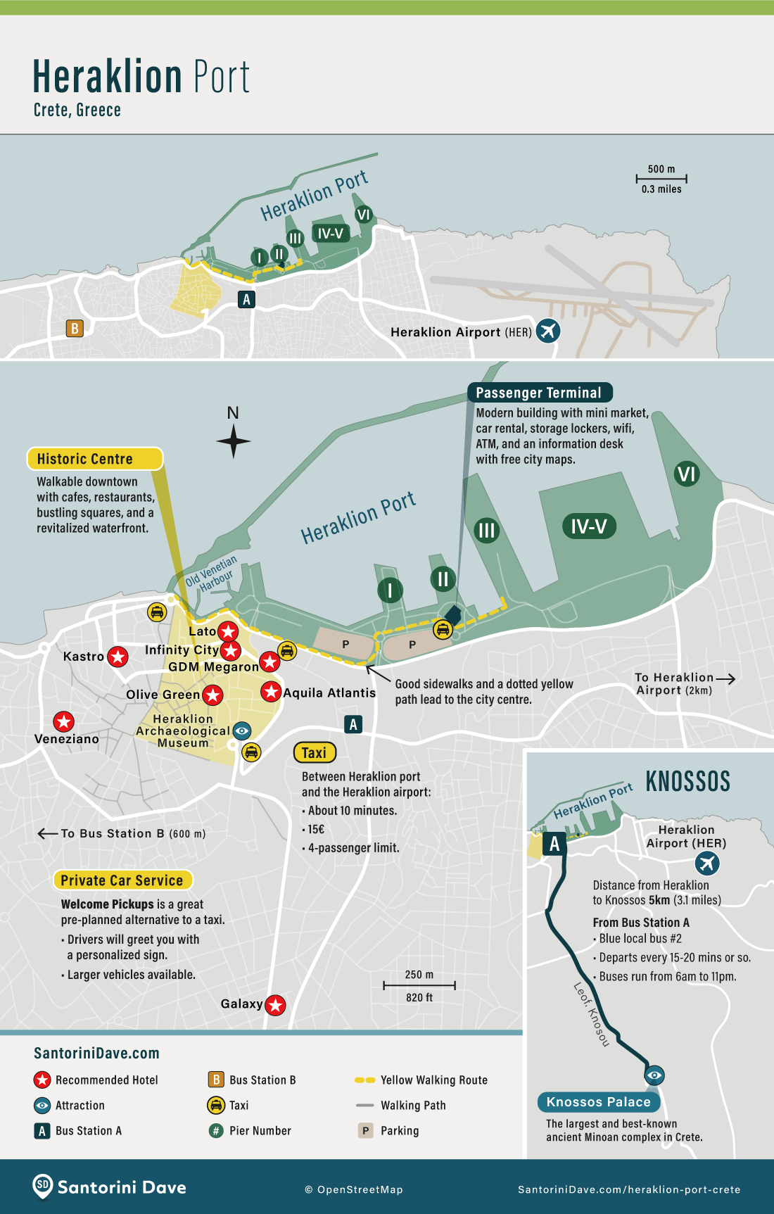 Map of Heraklion Port in Crete