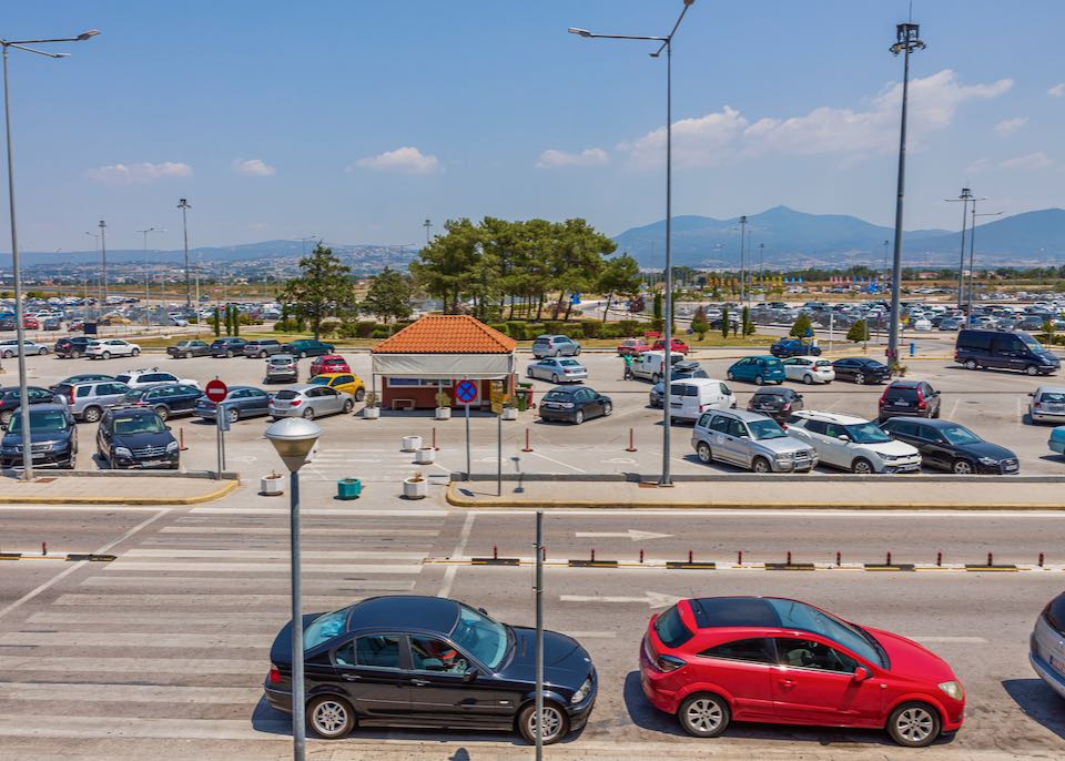 Rental cars at Thessaloniki airport.