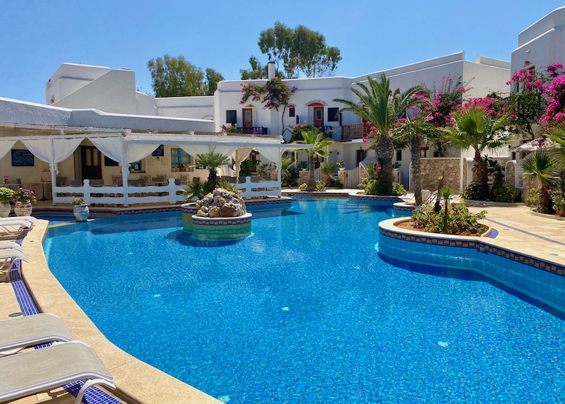 The pool at Polikandia Hotel in Chora, Folegandros