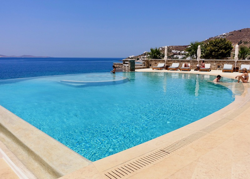 The pool at Anax Resort and Spa in Agios Ioannis, Mykonos