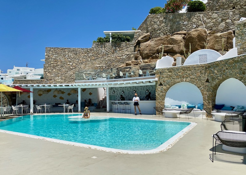 The pool at Kouros Boutique Hotel in Mykonos Town