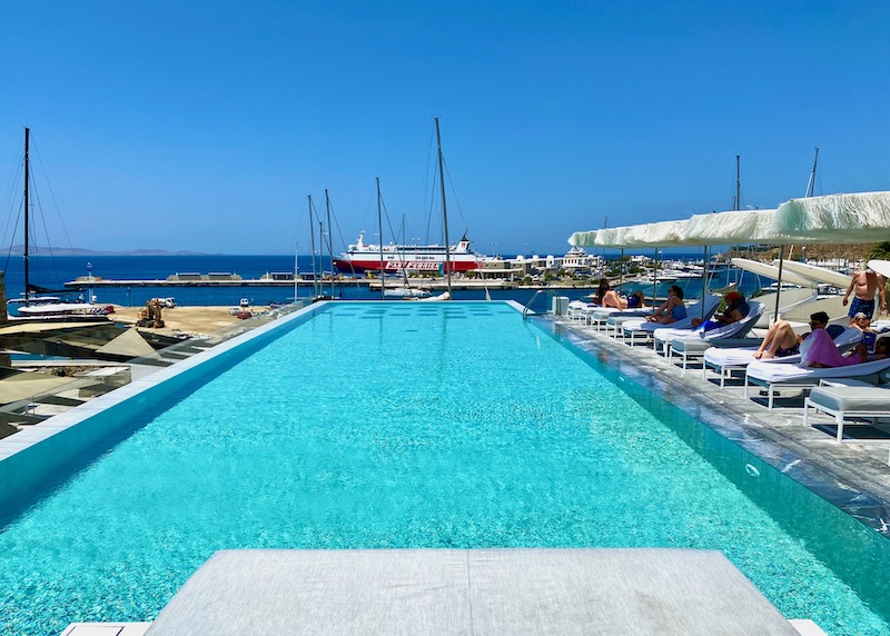 The pool at Mykonos Riviera in Tourlos