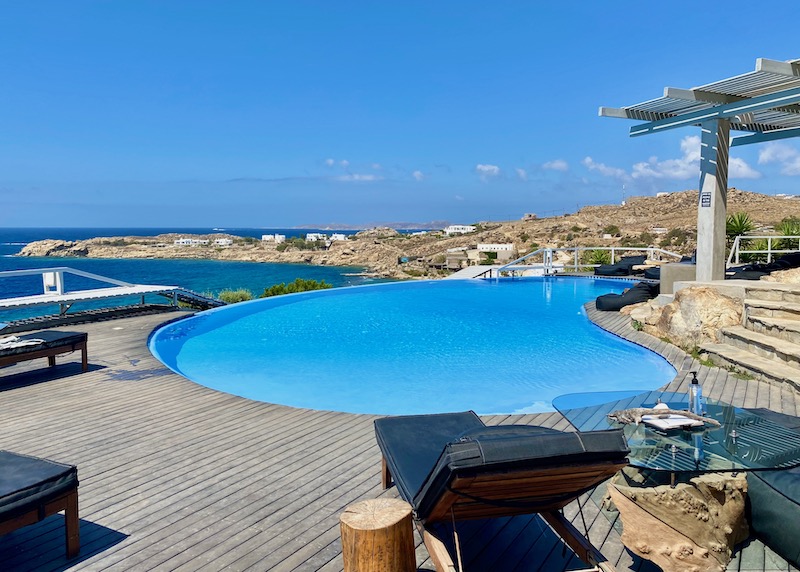 Pool at Votsalaki Resort at Paradise Beach, Mykonos