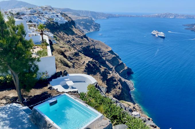 Santorini Airbnb with pool.
