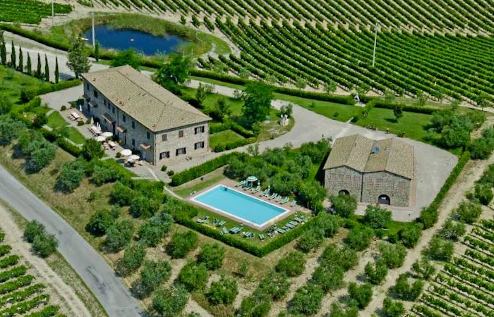 Agriturismo with vineyard and working farm.