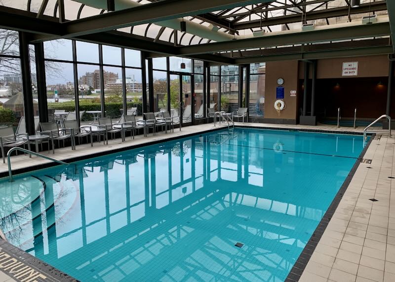 Indoor heated pool at Delta Ocean Pointe Resort